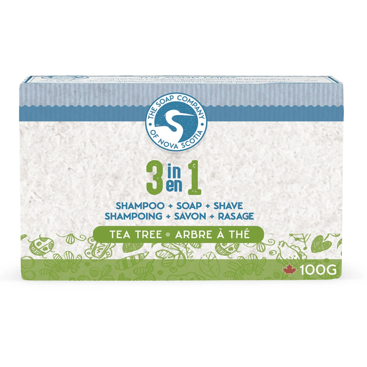 3-in-1 (Shave, Shampoo &amp; Soap) Tea Tree Bar