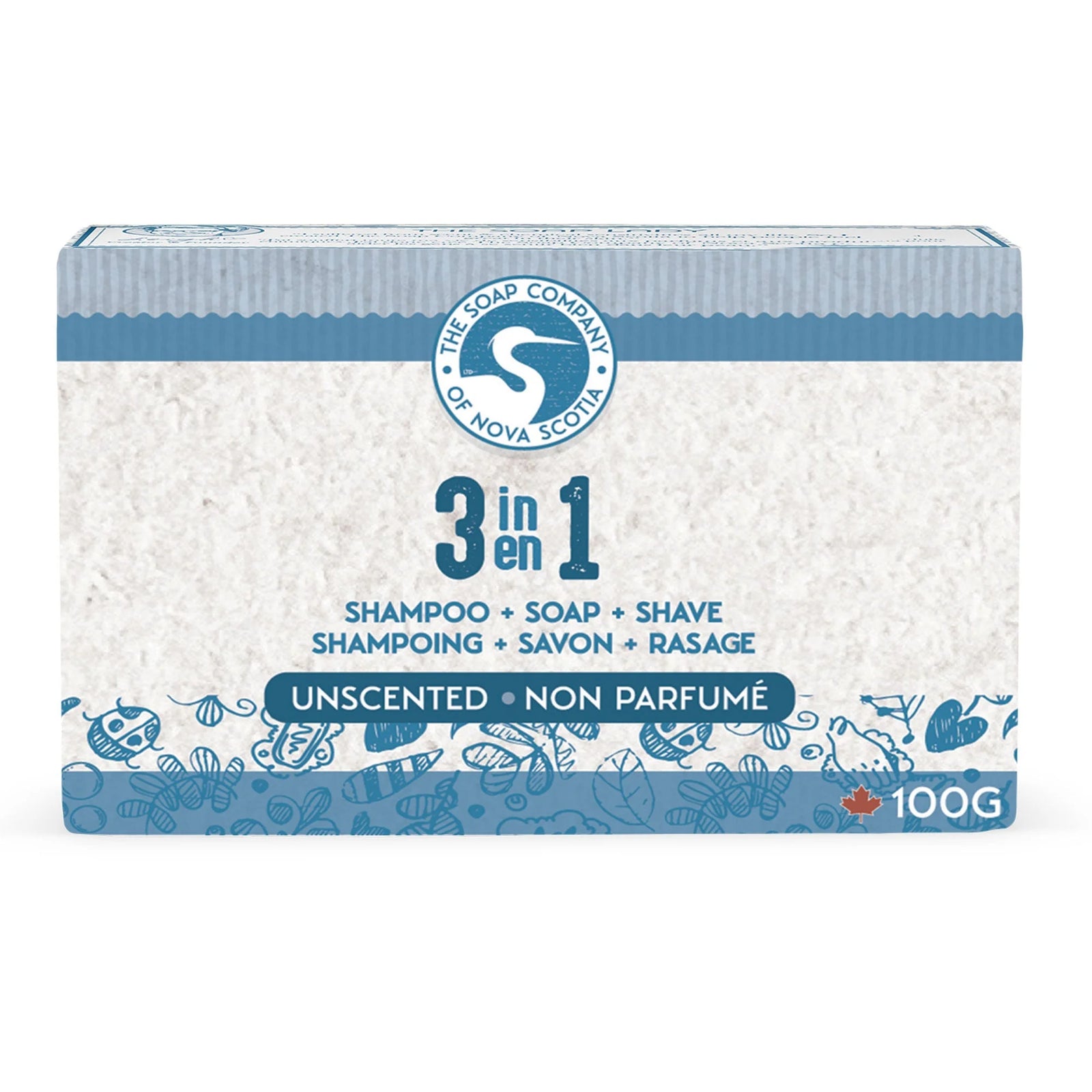 Two bars of soap on a textured surface with a natural background